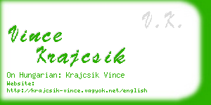 vince krajcsik business card